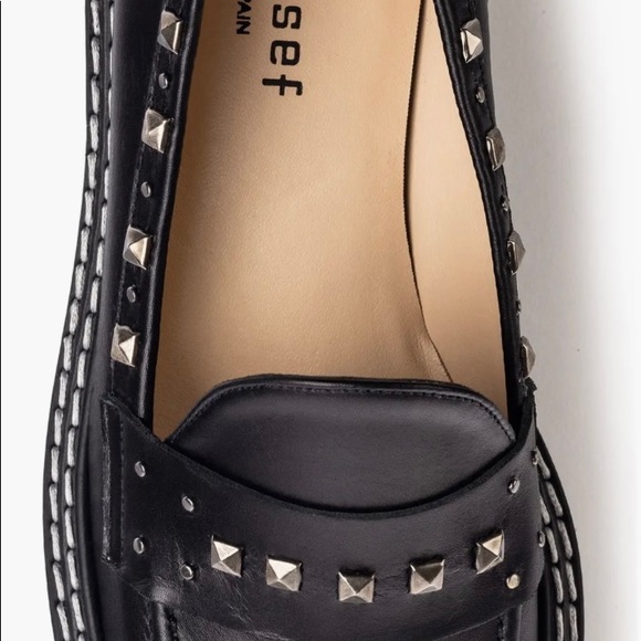 🆕Jon Josef loafers, black calf leather with studs - Picture 2 of 8